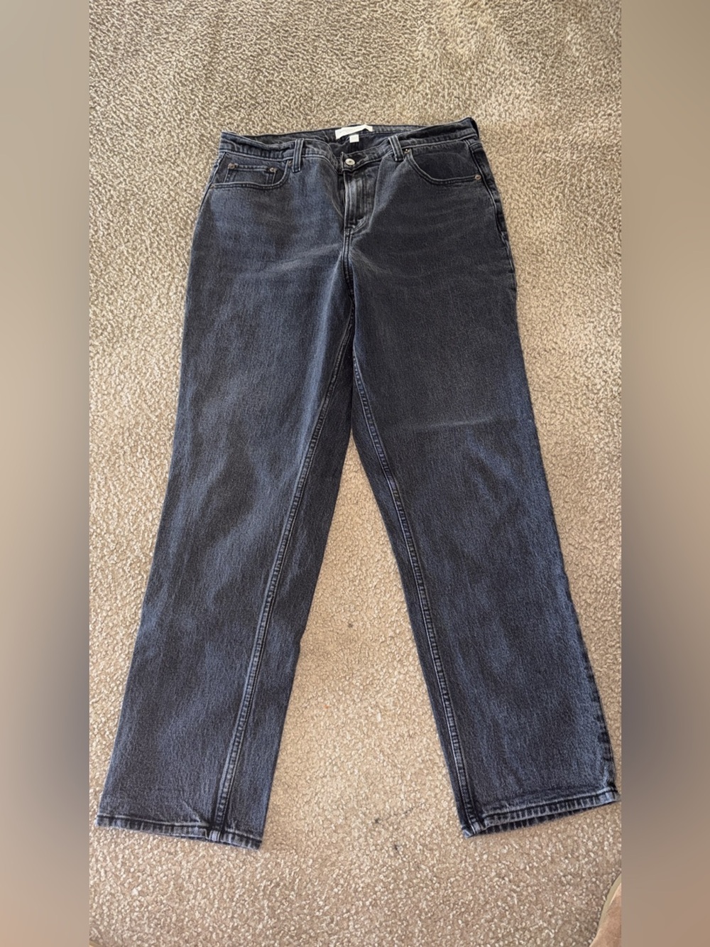 Abercrombie & Fitch Charcoal Black Straight-Leg Jeans